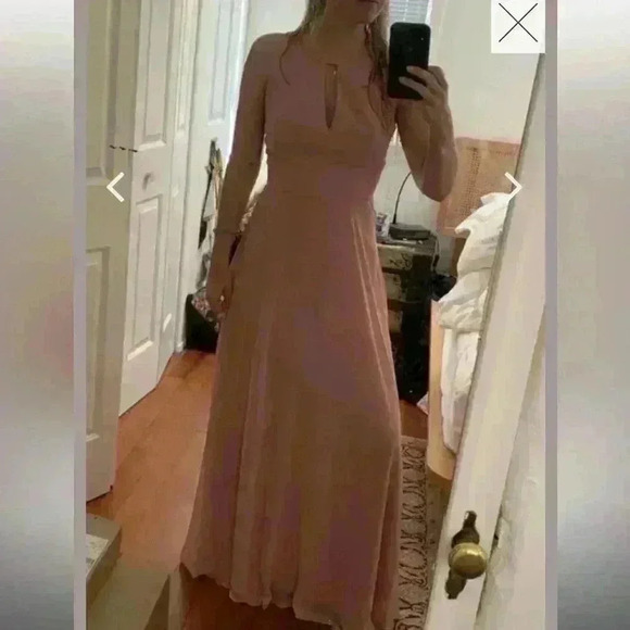 Dessy Collection Keyhole dress Style 1502- blush color - Picture 4 of 6